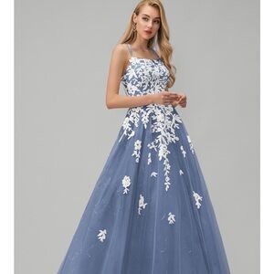 JJs House Navy and White Lace Dress